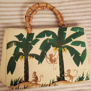 Vintage Monkey Purse w/ Bamboo Handles